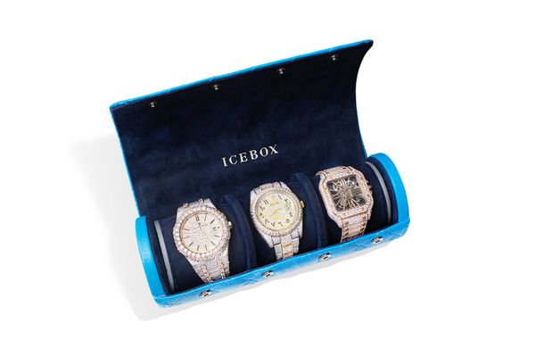 Icebox Leather 3 Watch Travel Case