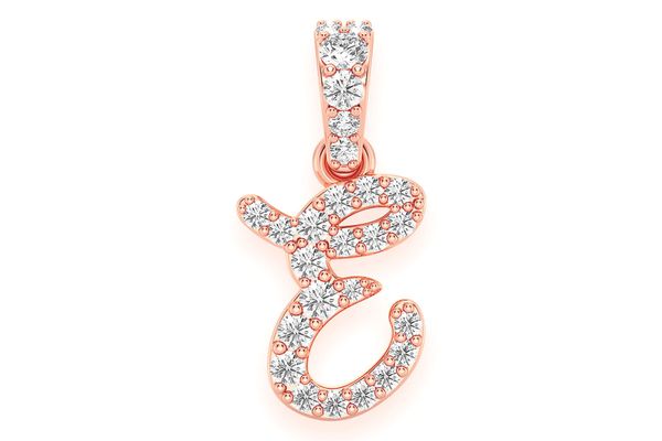 Choose Your Letter Diamond Pendant 14k Solid Gold 0.20ctw