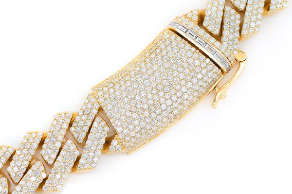 24MM Raised Miami Cuban Link Diamond Necklace 14k Solid Gold 80.00ctw