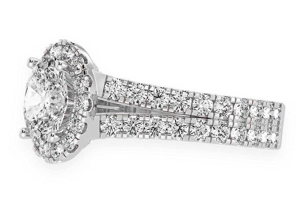 Sphinx - 1.00ct Oval Solitaire - Two Row Split Scallop - Diamond Engagement Ring - All Natural Vs Diamonds