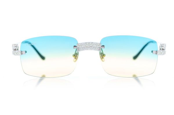 Cartier Glasses Iced Out Diamond Rimless - 3.50ctw - White Gold