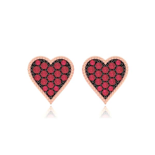 Heart Playing Card Diamond Stud Earrings 14k Solid Gold 0.30ctw