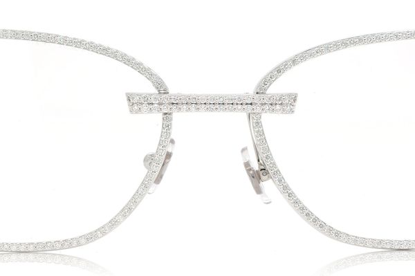 Cartier Panther Glasses Iced Out Diamond Rims - 5.85ctw - White Gold