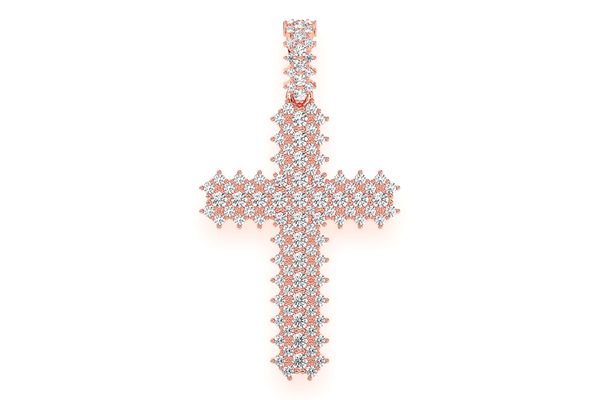 Jagged Cross Diamond Pendant 14k Solid Gold 10.00ctw