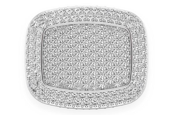 Rectangle Signet Diamond Ring 14k Solid Gold 6.85ctw