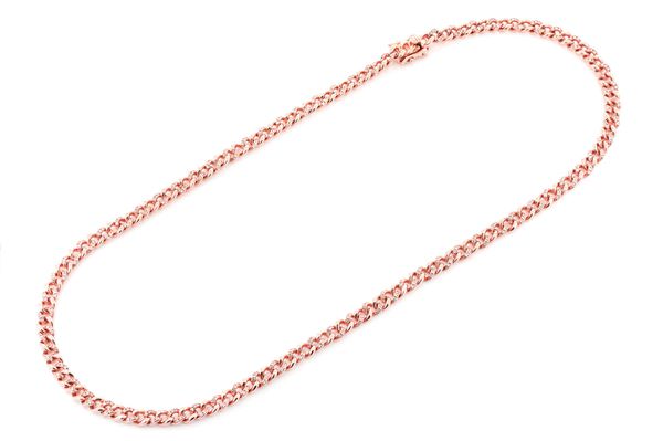 5MM Miami Cuban Half Link Diamond Necklace 14k Solid Gold 1.50ctw