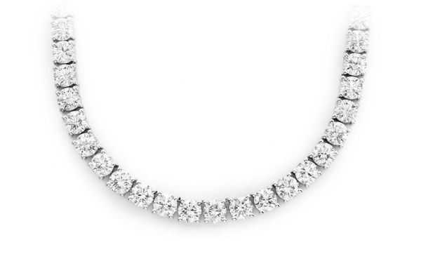 50pt Prong Set Diamond Tennis Necklace 22in 14k Solid Gold 55.00ctw