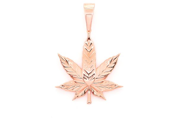 Cannabis Leaf Pendant 14k Solid Gold