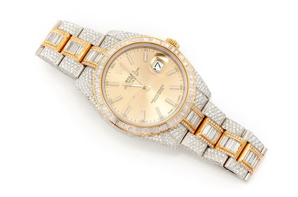 Rolex Datejust 41MM 18k Yellow Gold & Steel - (126333) - 18.90ctw Fully Iced Out