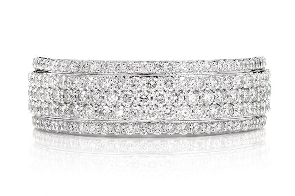 Multi Row Diamond Pave Band 14k Solid Gold 1.00ctw