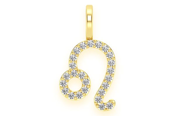 Leo Zodiac Diamond Pendant 14k Solid Gold 0.10ctw