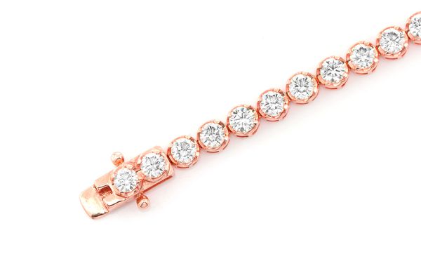 13pt Crown Set Diamond Bracelet 14k Solid Gold 6.75ctw