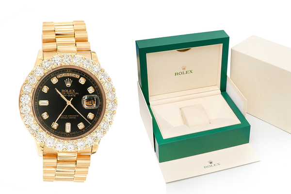 Rolex Day Date 36MM 18k Yellow Gold (18238) - 7.25ctw Diamond Bezel