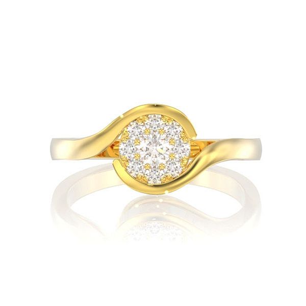 0.25ctw Cluster Bypass Diamond Engagement Ring 14k Solid Gold - All Natural