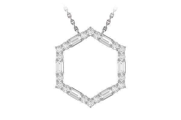 Hexagon Baguette Pendant 14k   .25ctw