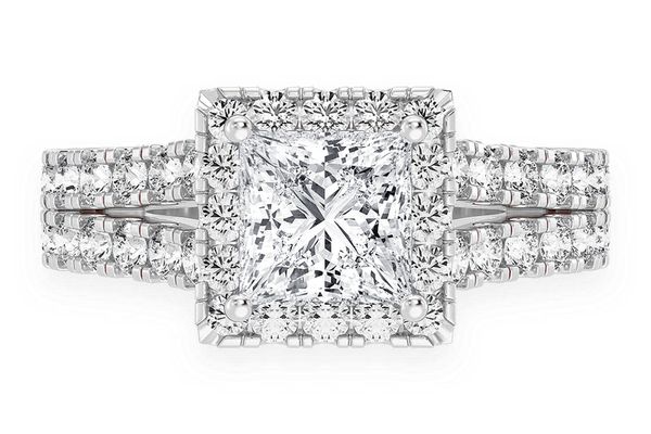 Sphinx - 1.00ct Princess Solitaire - Two Row Split Scallop - Diamond Engagement Ring - All Natural Vs Diamonds