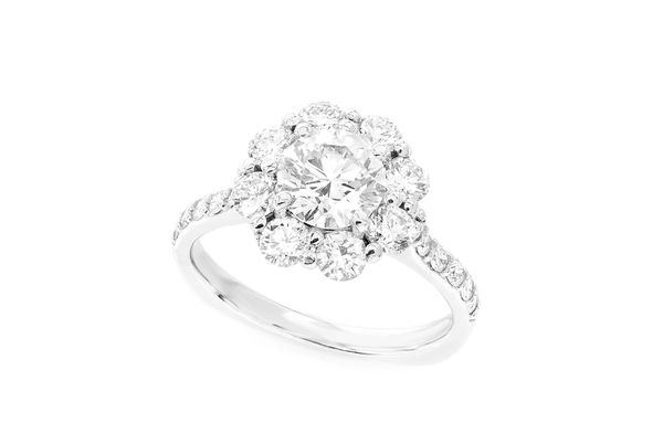 1.25ct Solitaire - Round Halo - Diamond Engagement Ring - All Natural