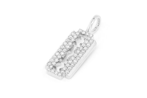 diamond razor blade pendant