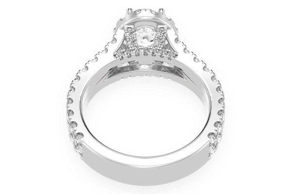 Sphinx - 1.00ct Oval Solitaire - Two Row Split Scallop - Diamond Engagement Ring - All Natural Vs Diamonds