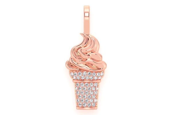 Ice Cream Diamond Pendant 14k Solid Gold .15ctw