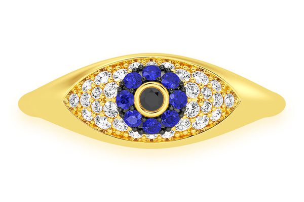 Evil Eye Diamond Ring 14k Solid Gold 0.30ctw