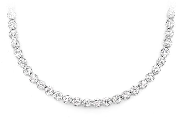 13pt Crown Set Diamond Tennis Necklace 14k Solid Gold 16.00ctw 