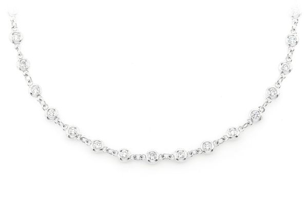 Eternity Round Bezel Set Diamond Necklace 14k Solid Gold 2.25ctw