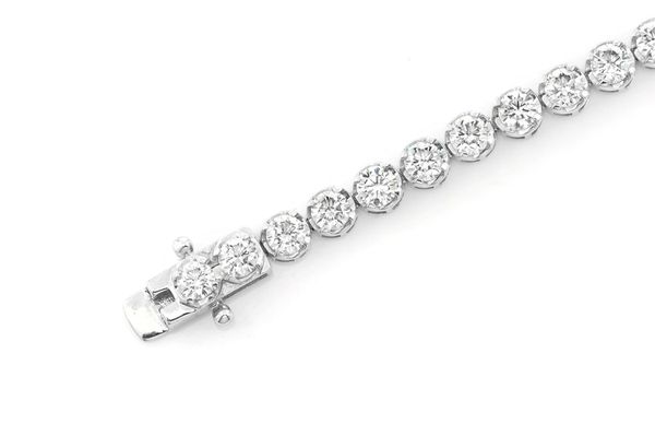 13pt Crown Set Diamond Bracelet 14k Solid Gold 6.75ctw