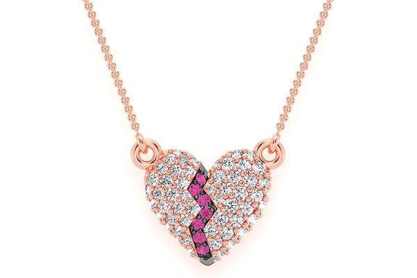 Heartbreaker Diamond Necklace Connected 14k Solid Gold 0.35ctw