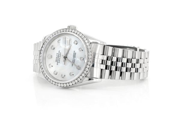 Rolex Datejust 36MM Steel (16220) - 1.00ctw Diamond Bezel