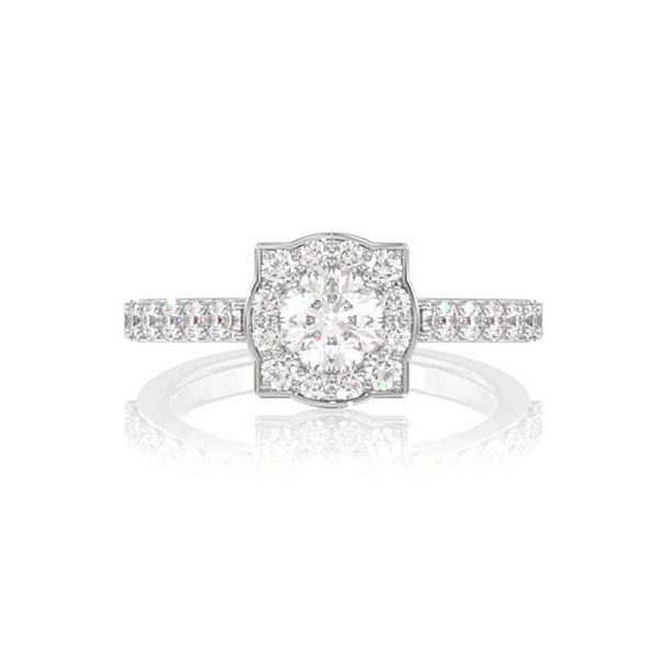 1.00ctw Double Layer Under Heart - Diamond Engagement Ring - All Natural 