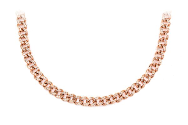 5MM Cuban Link Diamond Necklace 14k Solid Gold 2.75ctw