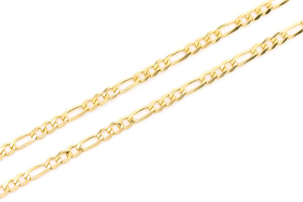 2MM Figaro Link 14k Solid Gold Chain