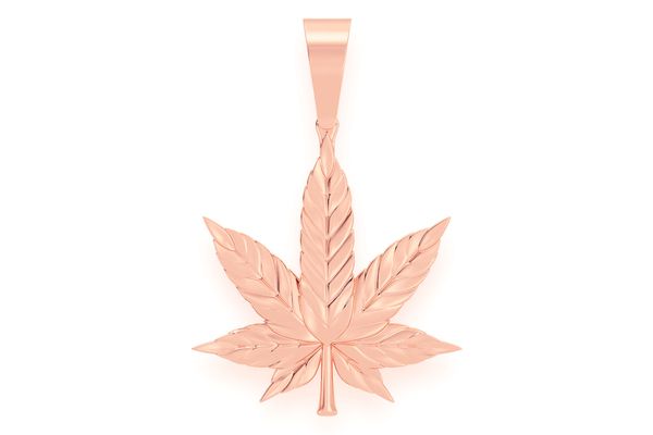 Cannabis Leaf Pendant 14k Solid Gold