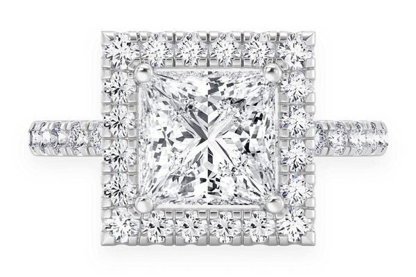 Thav - 2.00ct Princess Cut Solitaire - Halo - Diamond Engagement Ring - All Natural