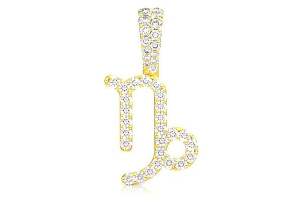 Capricorn Zodiac Diamond Pendant 14k Solid Gold 0.75ctw