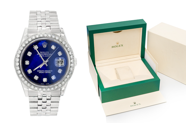 Rolex Datejust 36MM Steel (16234) - 2.20ctw Diamond Bezel