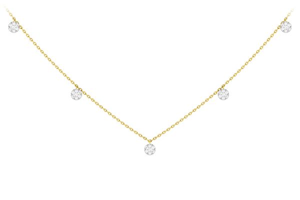 Round Disc Necklace 14k   0.20ctw