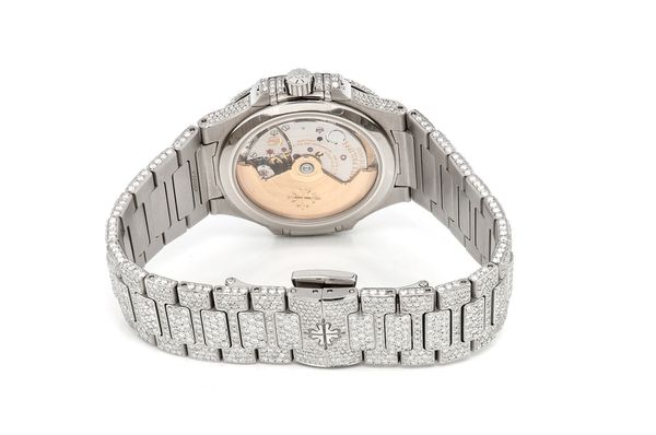 Patek Philippe Nautilus Ladies 35MM Steel - Fully Iced Out