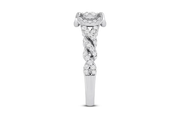 1.25ctw - Round Double Halo Twisted Shank - Diamond Engagement Ring - All Natural