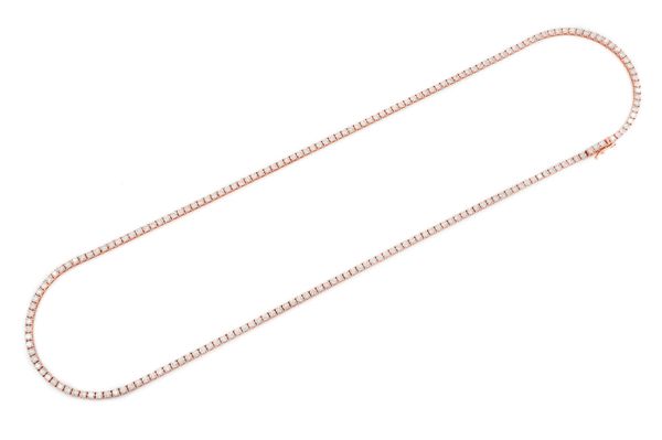 5pt Prong Set Tennis Necklace 14k   11.00ctw