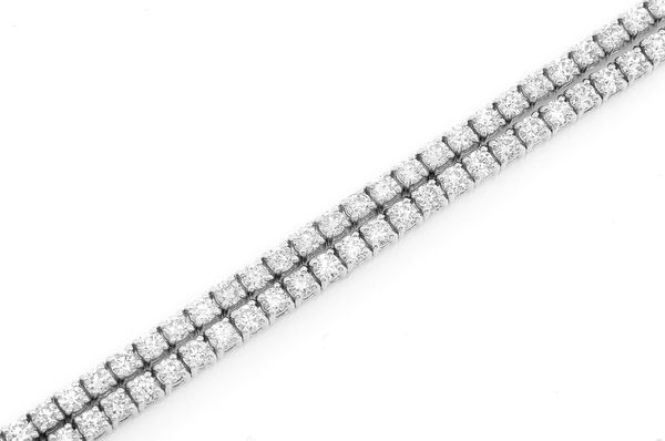 3pt Two Row Prong Set Diamond Tennis Bracelet 14k Solid Gold 4.75ctw