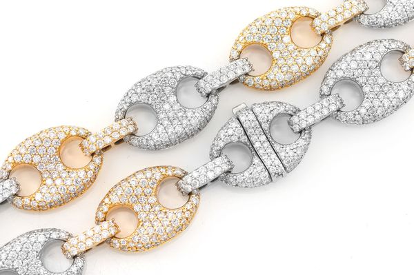 14MM Mariner Link Diamond Chain 14k Solid Gold 34.10ctw