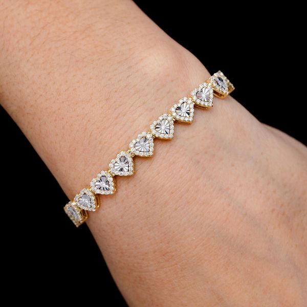 Miracle Set Heart Link Diamond Bracelet Solid Gold 2.75ctw