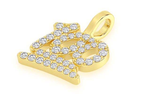 100 Emoji Diamond Pendant 14k Solid Gold .45ctw