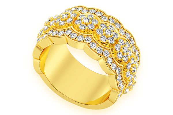 Ripple Border Diamond Ring 14k Solid Gold 1.75ctw 