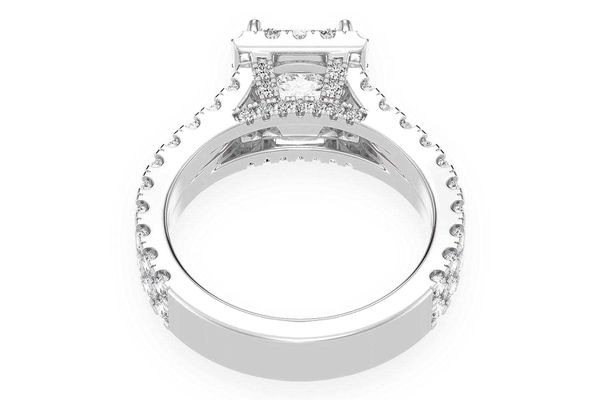 Sphinx - 1.00ct Princess Solitaire - Two Row Split Scallop - Diamond Engagement Ring - All Natural Vs Diamonds