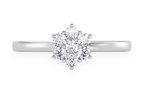 Flower Diamond Ring 14k Solid Gold 0.25ctw 