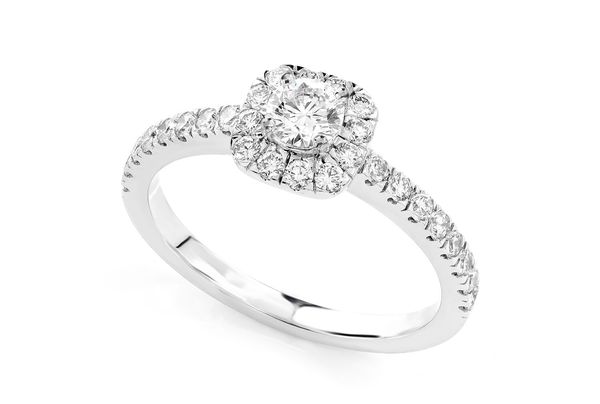 Thav - 0.75ctw Square Halo - Diamond Engagement Ring - All Natural