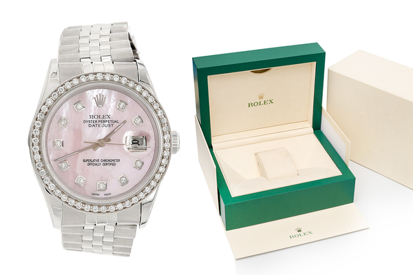 Rolex Datejust 36MM Steel (16200) - 1.00ctw Diamond Bezel